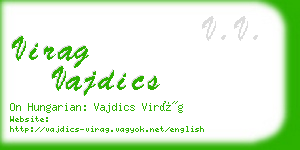 virag vajdics business card